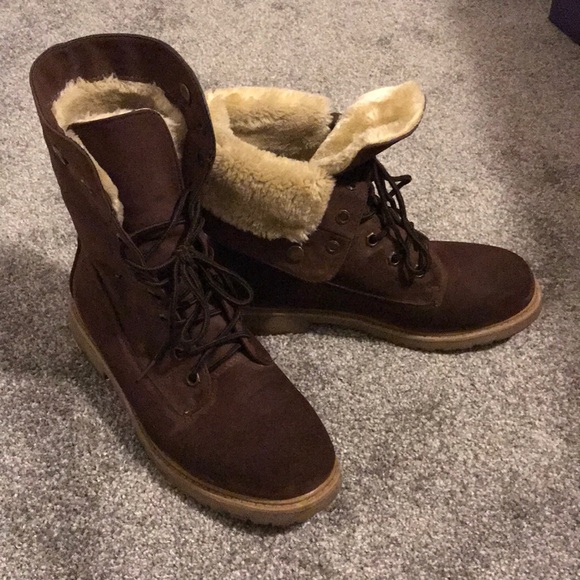 Maroon/brown combat boot - Picture 3 of 7